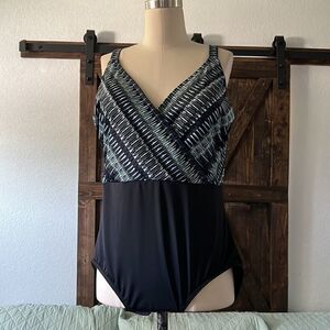 Dreamsuit Slimming Control Wrap One Piece Swimsuit Sz-16W